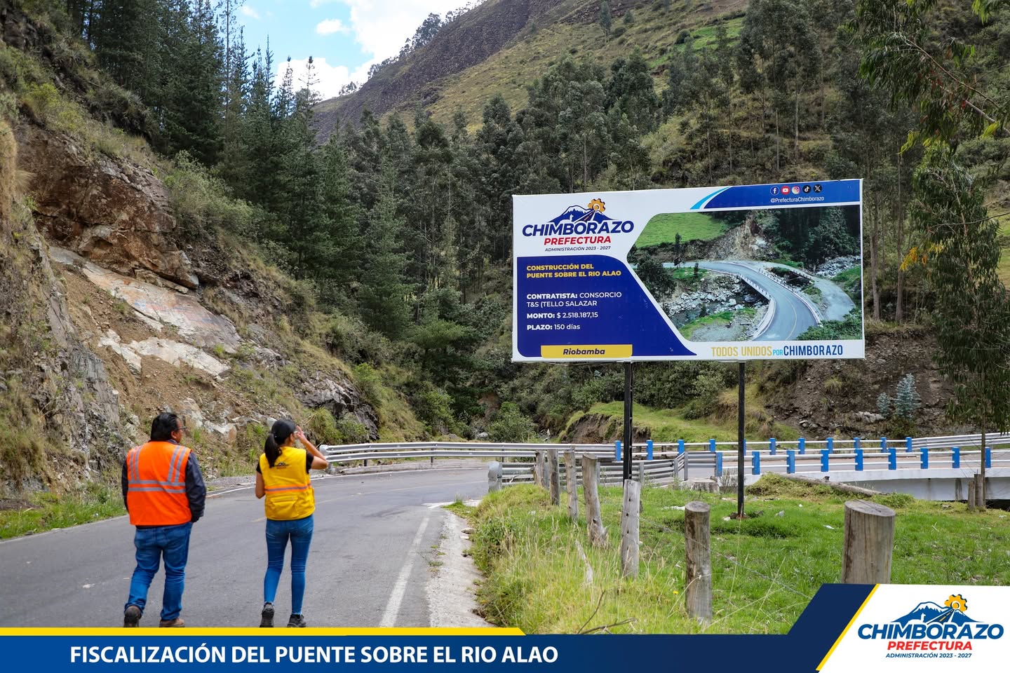 PREFECTURA REALIZA INSPECCIÓN TÉCNICA DE PUENTE DEL RÍO ALAO